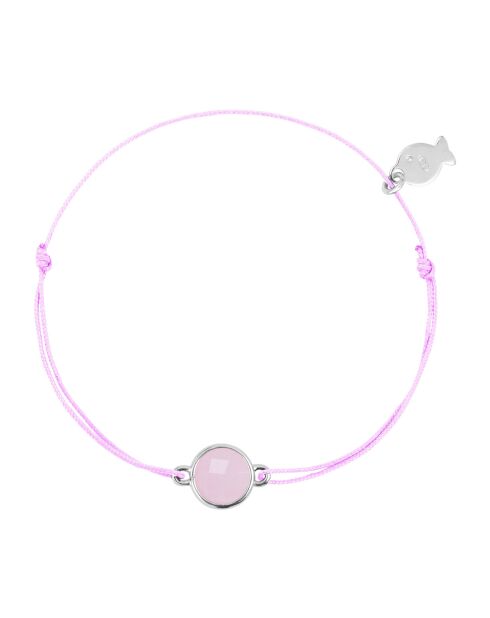 Bracelet Lien en Argent & Quartz rose
