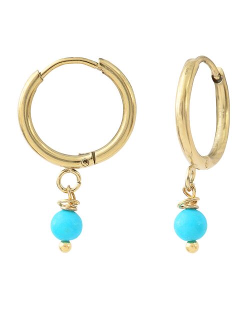 Creolen aus goldenem und blauem Stahl