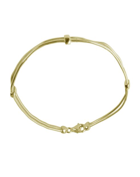 Brazalete de 2 hileras en plata dorada