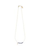 Vergulde zilveren ketting met kruis en lapis