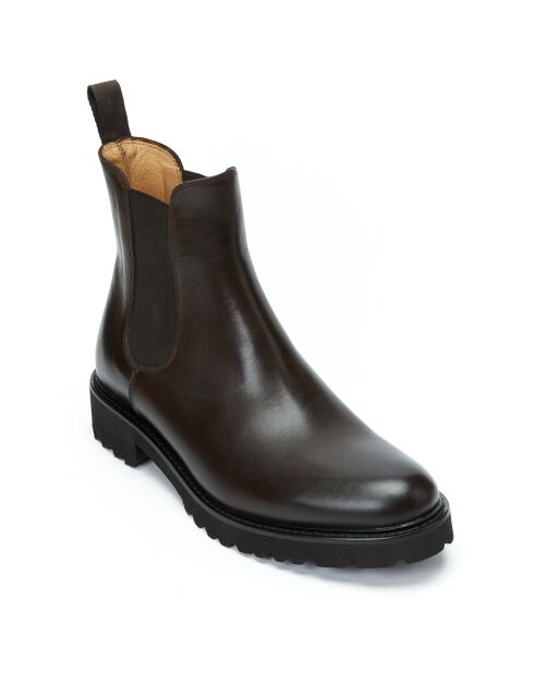 Chelsea Boots en Cuir Elyna marron