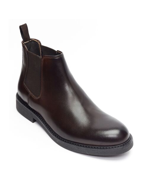Chelsea Boots en Cuir Riey marron