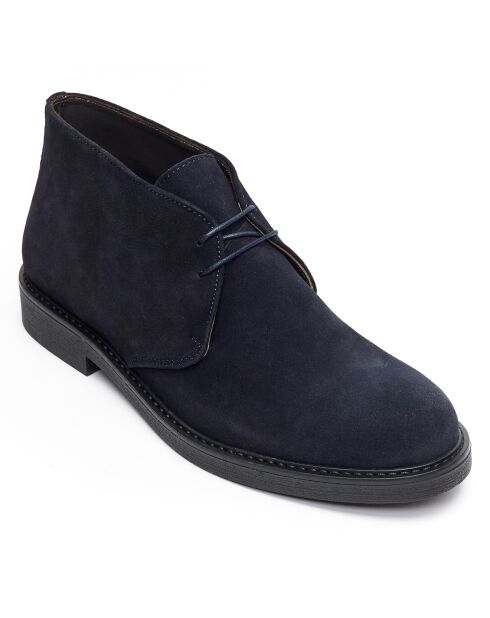 Desert Boots en Velours de Cuir Milo bleues