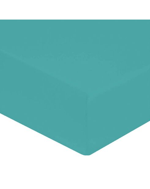 Drap housse 100% Percale de Coton bonnet 30 cm céladon