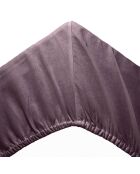 Drap housse 100% Percale de Coton bonnet 30 cm aubergine
