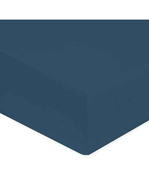 Drap housse 100% Percale de Coton bonnet 30 cm lagon