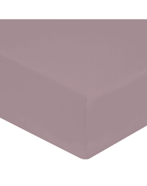 Drap housse 100% Percale de Coton bonnet 30 cm violet ice