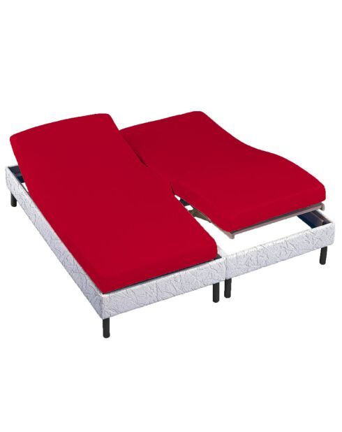 Lenzuolo con angoli, 100% cotone, cappello in percalle, 30 cm, rosso