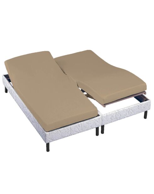 Drap housse 100% Percale de Coton bonnet 30 cm ficelle