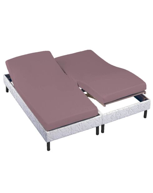 Drap housse 100% Percale de Coton bonnet 30 cm violet