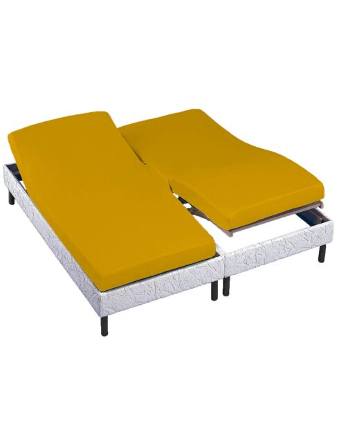 Drap housse 100% Percale de Coton bonnet 30 cm safran