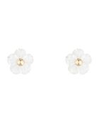 Boucles d'oreilles enfant Jolie Marguerite Email blanc or jaune