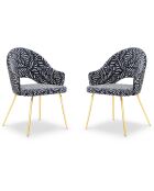 2 Chaises lys bleu/blanc - 56x60x89cm