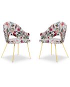 2 Chaises lys tropical multicolores - 56x60x89cm