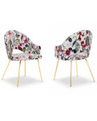 2 Chaises lys tropical multicolores - 56x60x89cm