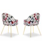2 Chaises lys tropical multicolores - 56x60x89cm