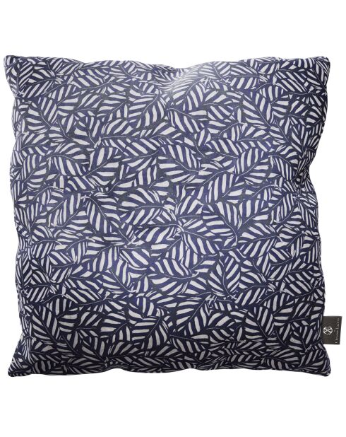 Coussin en velours decoratif bleu - 40x40x14cm