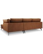 Canapé d'angle droit en cuir camille 5 places marron - 322x168x88cm