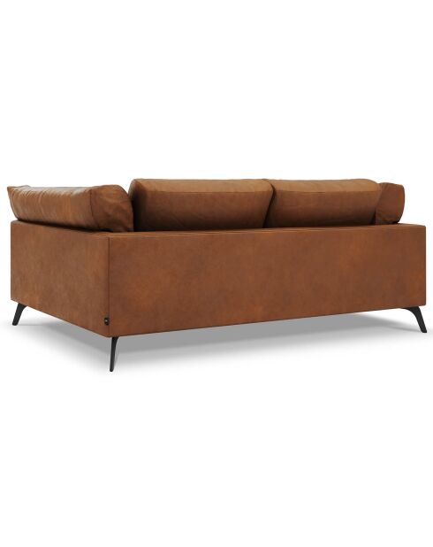 Canapé en cuir camille 3 places marron - 229x95x88cm