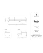 Canapé d'angle droit en cuir camille 5 places marron - 322x168x88cm