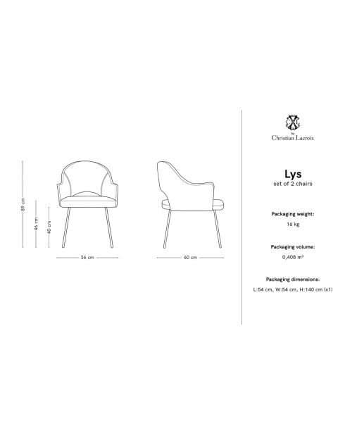 2 Chaises lys bleu/blanc - 56x60x89cm