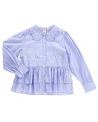 Blouse à rayures bleu clair/argenté