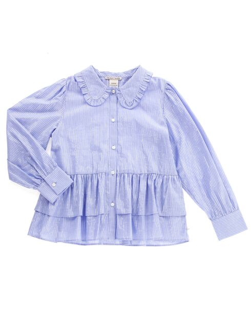 Blouse à rayures bleu clair/argenté