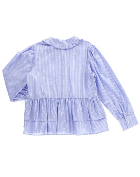 Blouse à rayures bleu clair/argenté