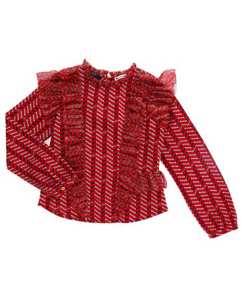 Blouse Zigzag rouge