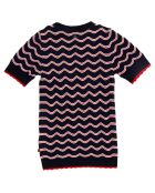 Top en maille Vague bleu/rouge