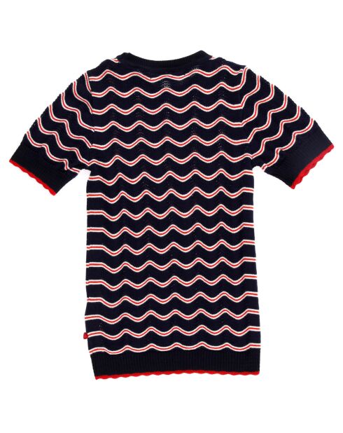 Top en maille Vague bleu/rouge