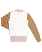 Pull fin rose/beige