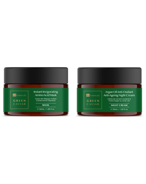Duo Masque et crème de nuit au caviar vert - 2x50 ml
