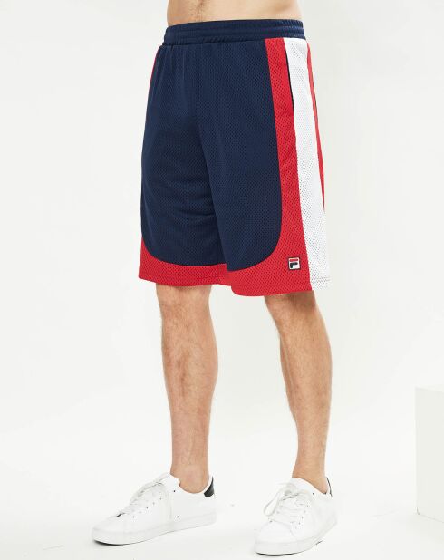 Short en mesh Everly bleu marine/blanc/rouge