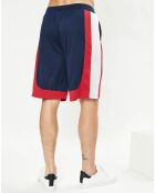 Short en mesh Everly bleu marine/blanc/rouge