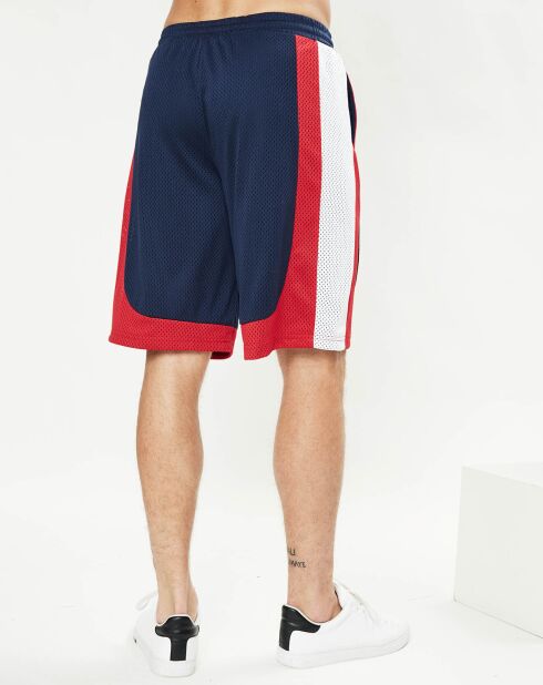 Short en mesh Everly bleu marine/blanc/rouge