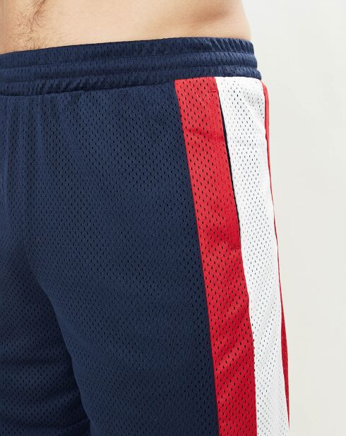 Short en mesh Everly bleu marine/blanc/rouge
