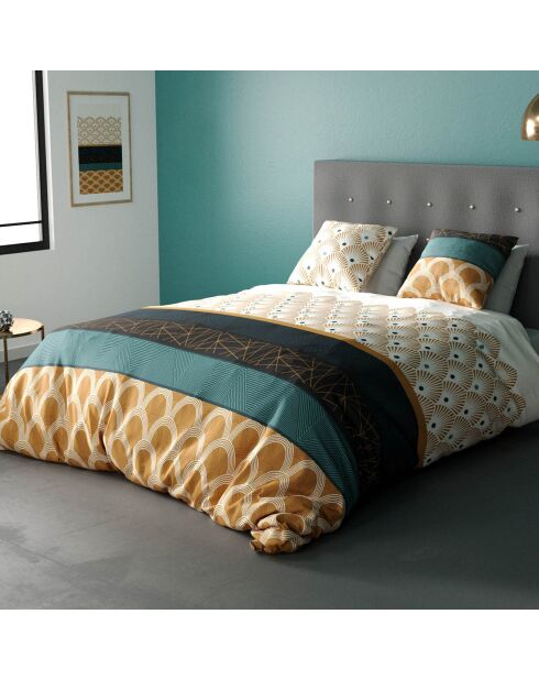 Parure housse de couette Bangui bleue