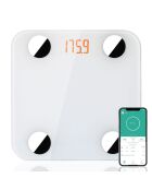 Balance numérique bluetooth à piles blanche