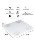 Balance numérique bluetooth à piles blanche