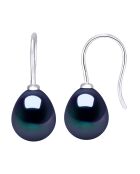 Boucles d'oreilles en Argent & Perles d'Eau Douce poires black tahiti