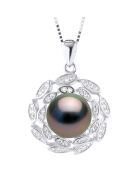Collier en Argent, Zircones & Perle de Tahiti ronde