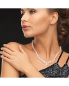 Collana Rang in argento con perle d'acqua dolce rotonde e pera bianca naturale