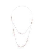 Prestige Doppelhalskette aus Rhodiumsilber und natürlichen, mehrfarbigen Süßwasserperlen in Pastellfarben