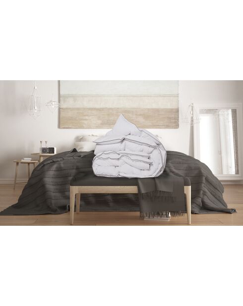 Couette 500gsm plume d'oie anti acariens blanche - 140x200 cm