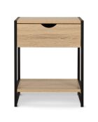 2 Tables de chevets memphis bois/noir - 40x40x50 cm