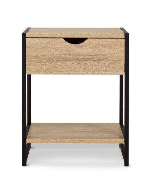 2 Tables de chevets memphis bois/noir - 40x40x50 cm