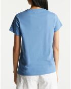 T-Shirt en Coton col rond Fan bleu