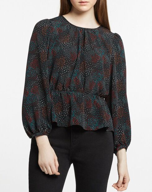 Blouse fluide Gala imprimé noire