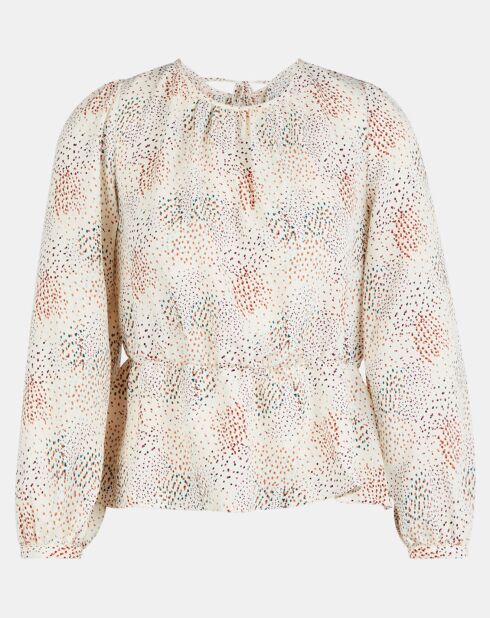 Blouse fluide Gala imprimée beige clair